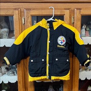 Source Unknown Black and Yellow Kids Puffer Jacket